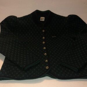 Original Distler Trachten Checkered Sweater Jacket